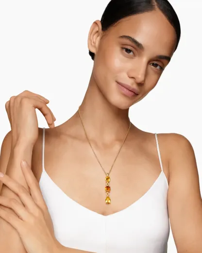 Marbella Y Pendant 18K Yellow Gold with Citrine and Madeira Citrine, 57.8mm