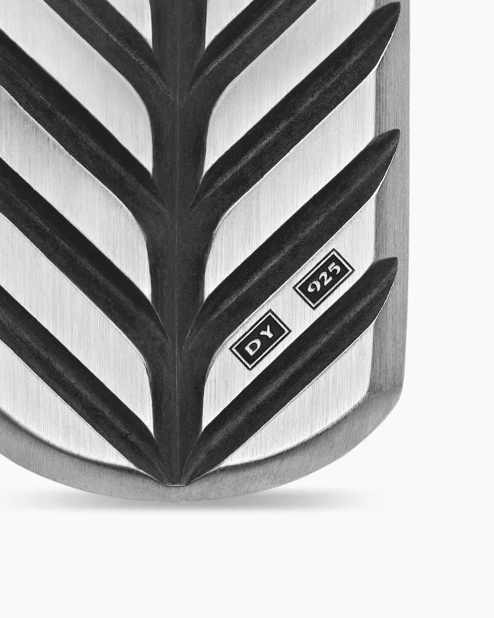 Chevron Tag Sterling Silver with Sapphires, 27mm