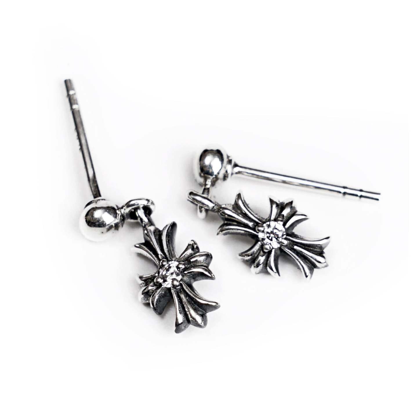 TINY E CH PLUS DROP EARRINGS WITH DIAMONDS