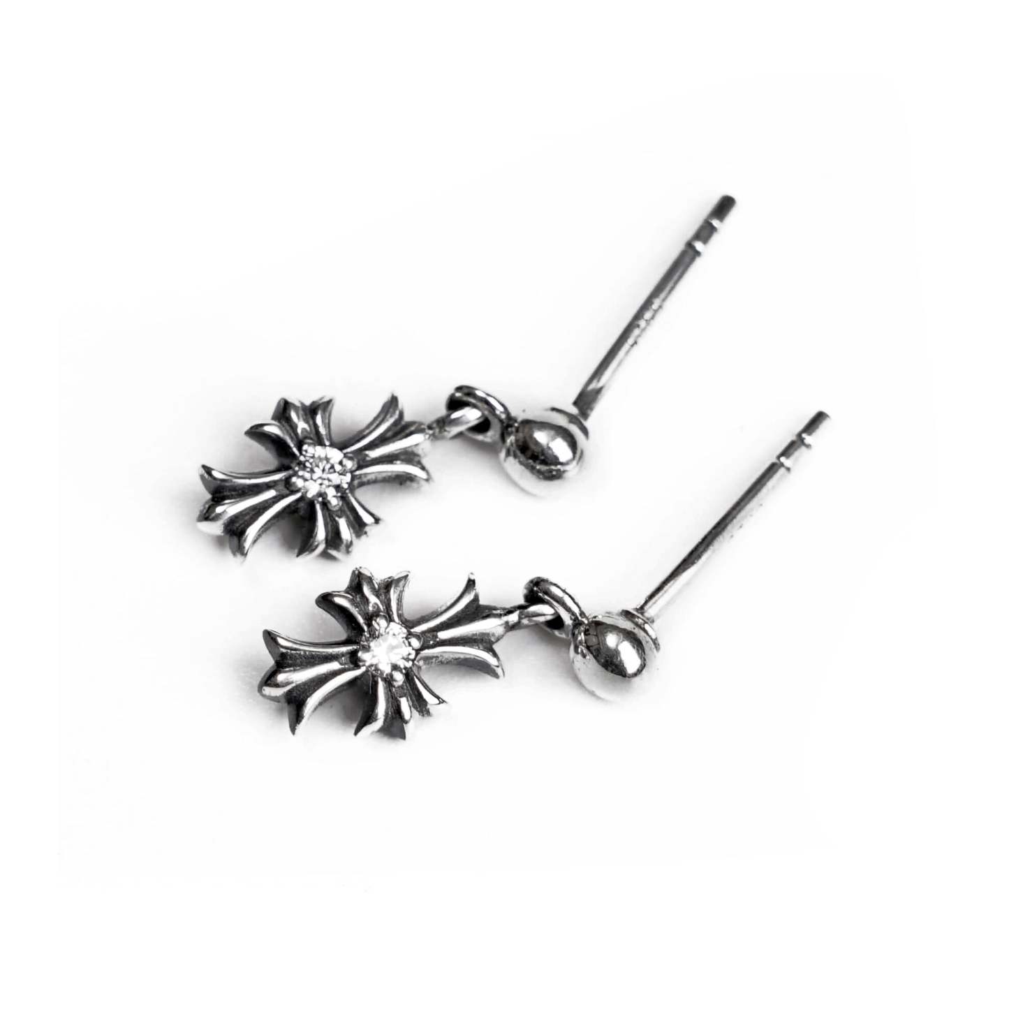 TINY E CH PLUS DROP EARRINGS WITH DIAMONDS