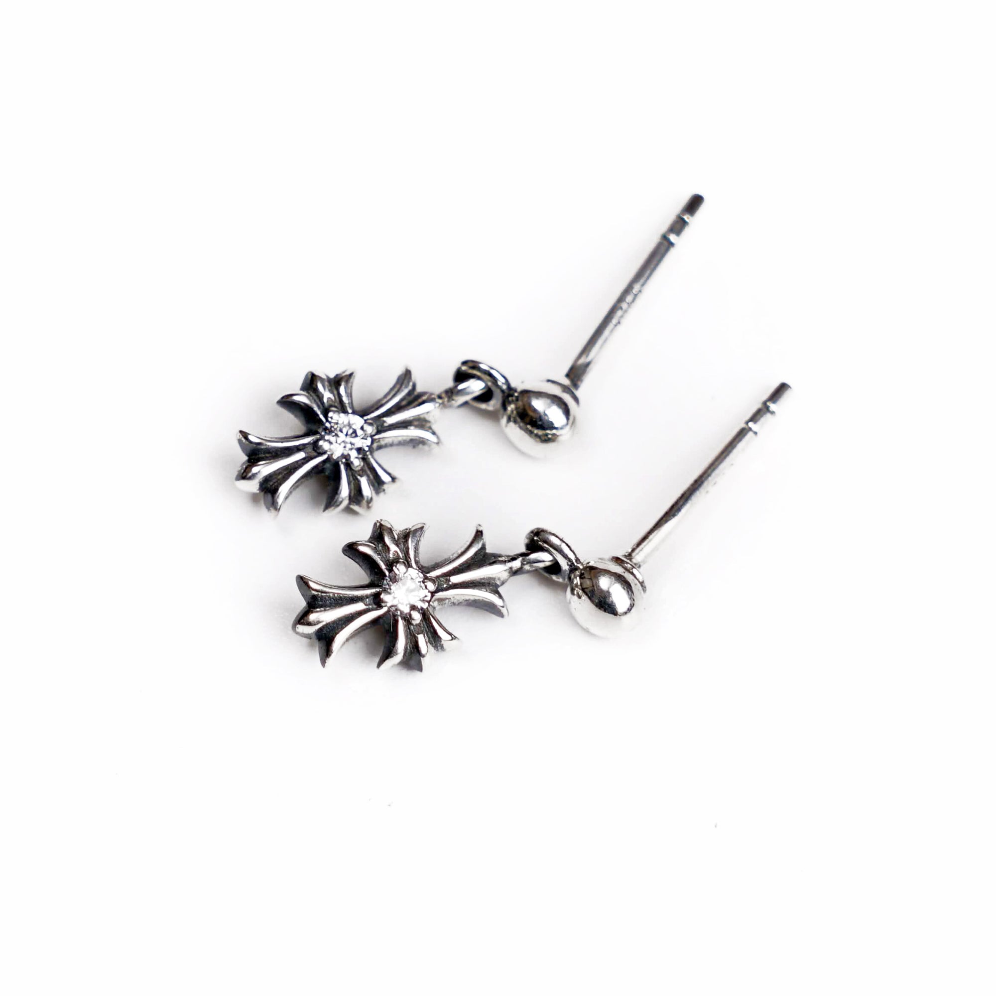 TINY E CH PLUS DROP EARRINGS WITH DIAMONDS