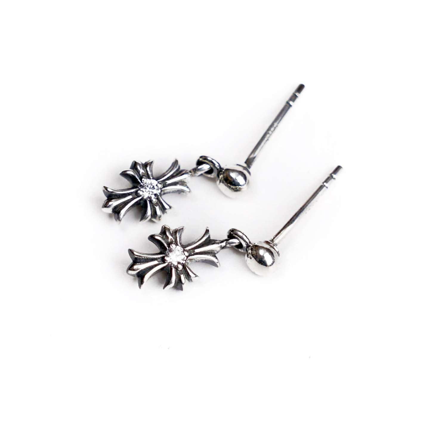 TINY E CH PLUS DROP EARRINGS WITH DIAMONDS