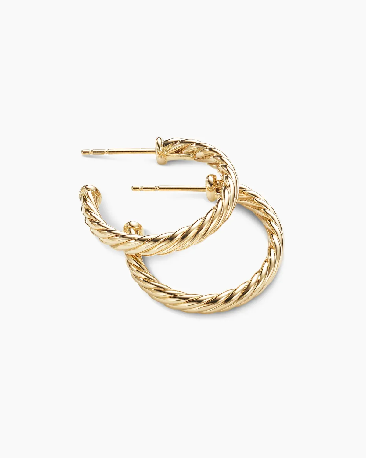 Cablespira庐 Hoop Earrings 18K Yellow Gold, 3/4in