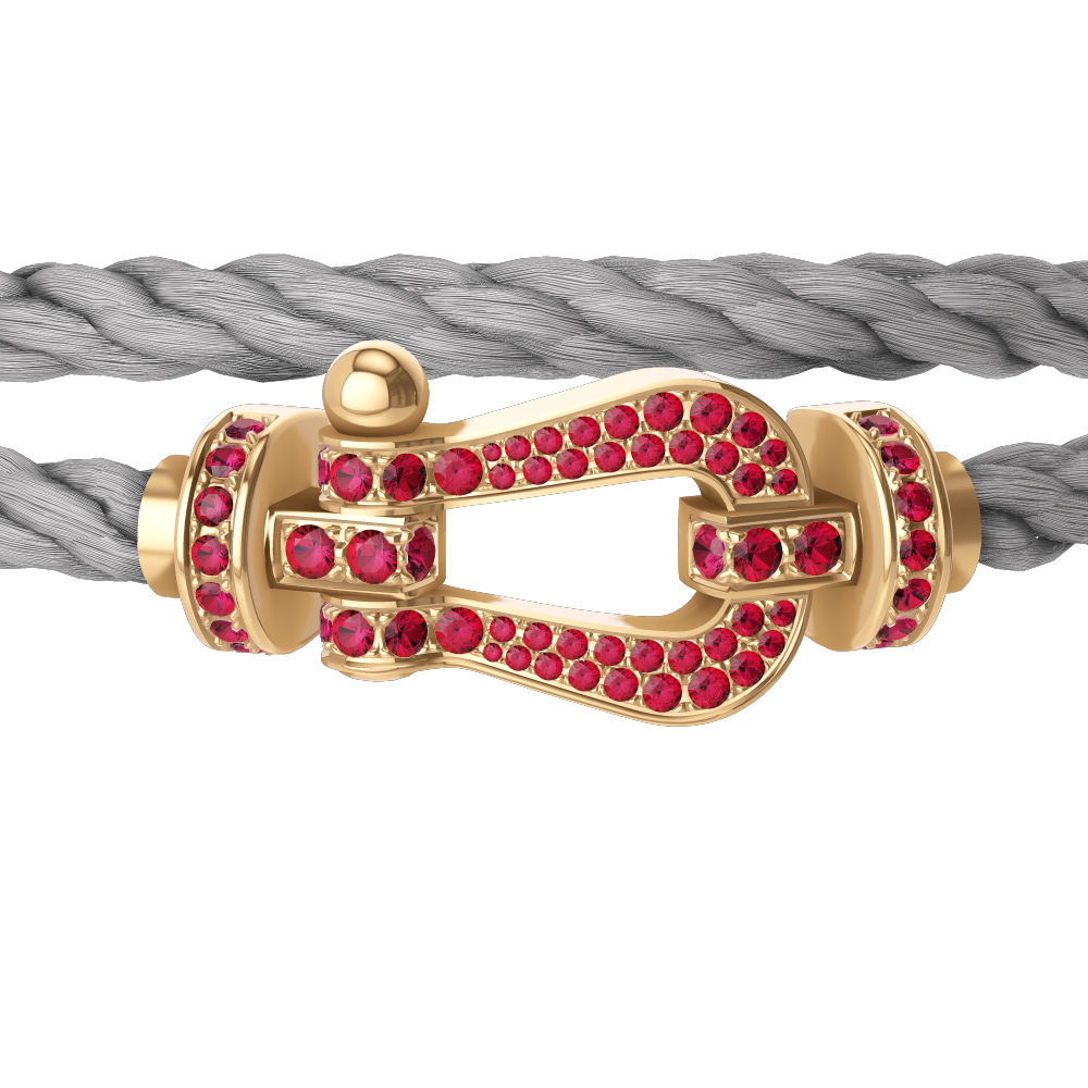 FORCE 10 BRACELET 18K YELLOW GOLD AND RUBIS LARGE MODEL