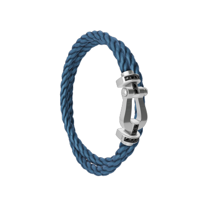 FORCE 10 BRACELET 18K WHITE GOLD AND BLACK DIAMONDS LARGE MODEL