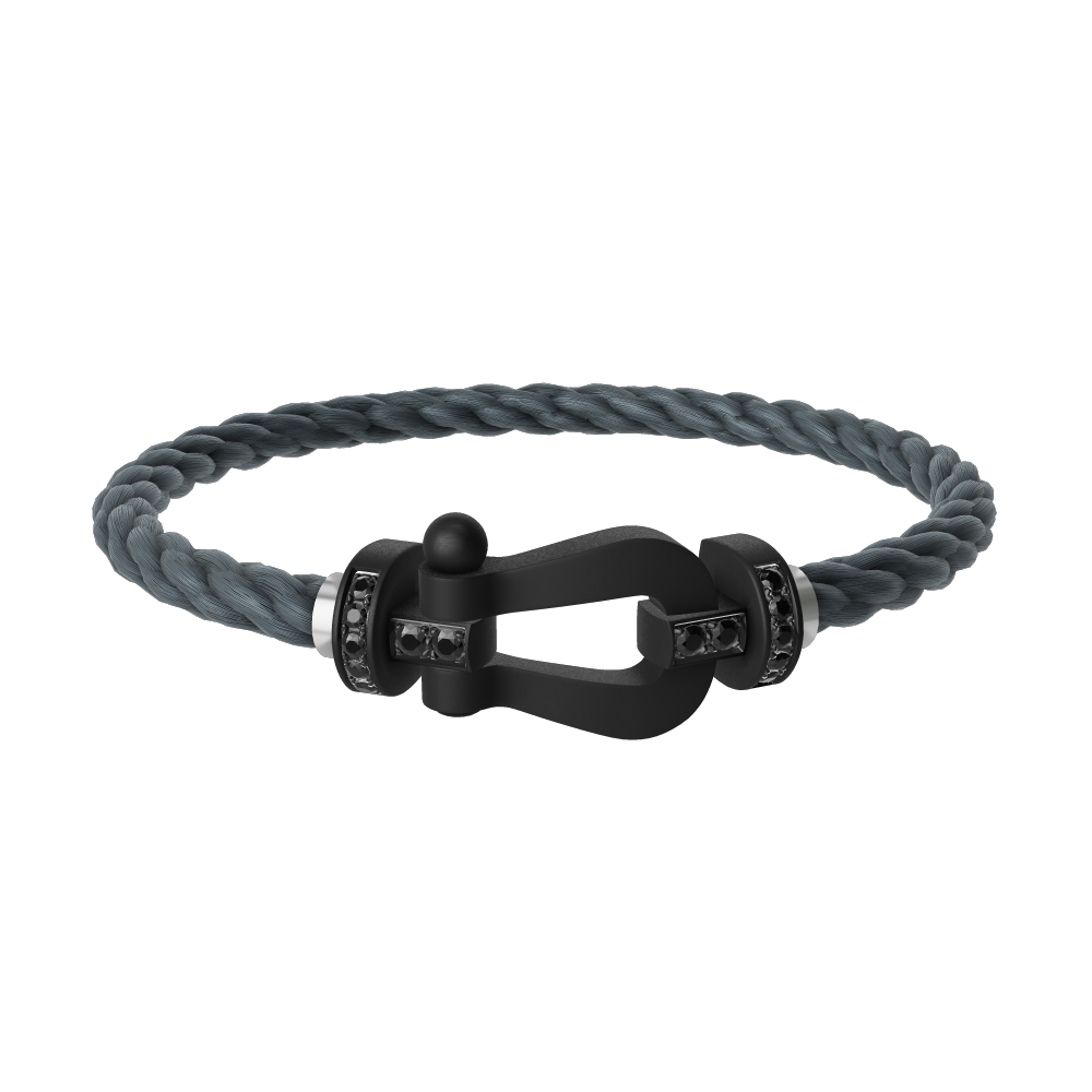 FORCE 10 BRACELET BLACK TITANIUM AND BLACK DIAMONDS LARGE MODEL