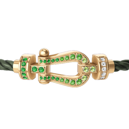 FORCE 10 BRACELET 18K YELLOW GOLD AND COLORED STONES MEDIUM MODEL