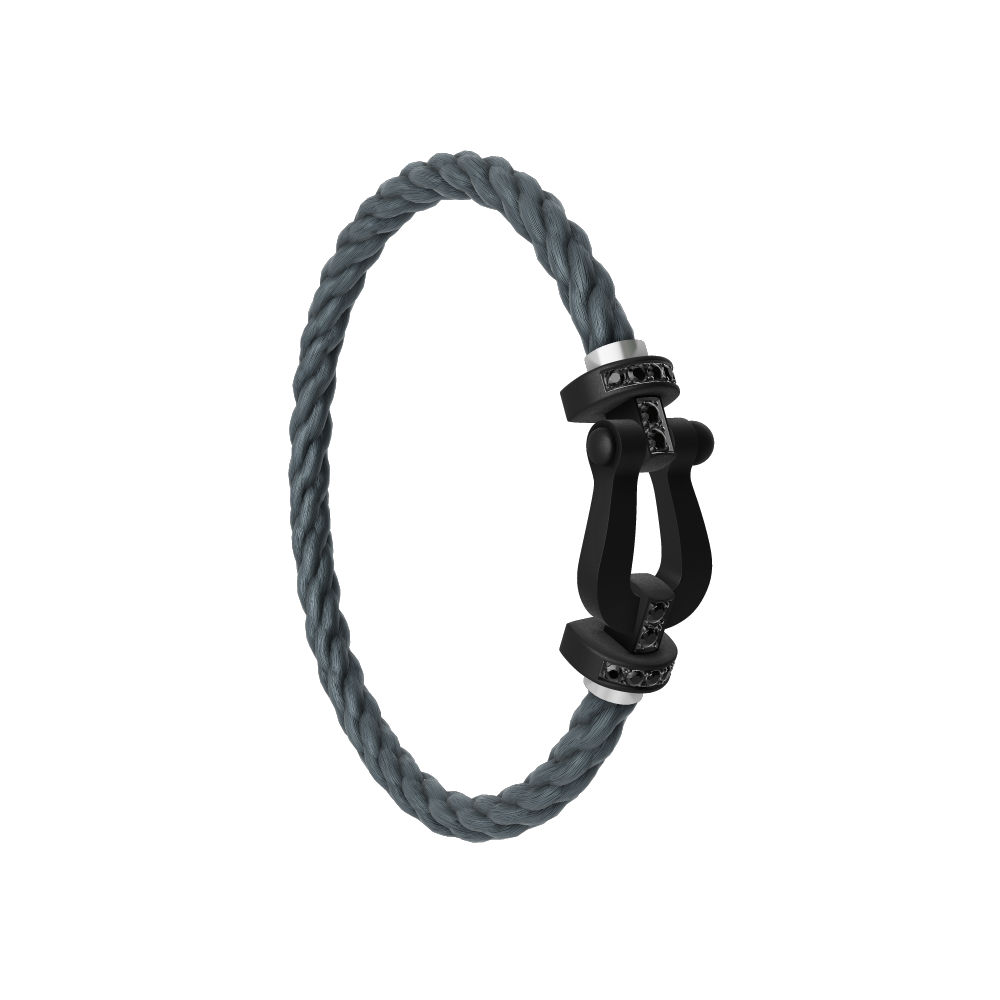 FORCE 10 BRACELET BLACK TITANIUM AND BLACK DIAMONDS LARGE MODEL