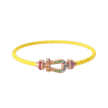FORCE 10 BRACELET 18K PINK GOLD AND COLORED STONES MEDIUM MODEL