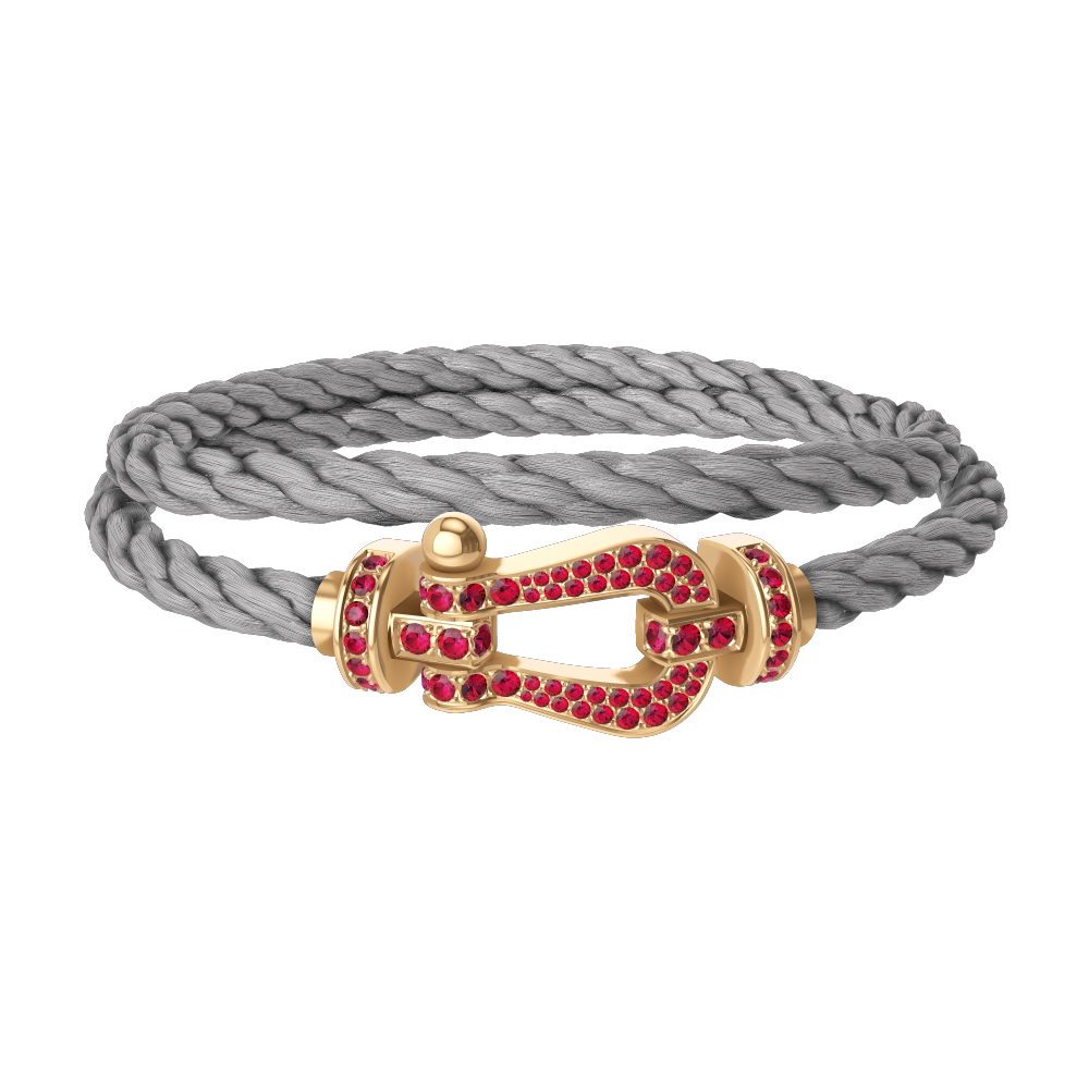 FORCE 10 BRACELET 18K YELLOW GOLD AND RUBIS LARGE MODEL