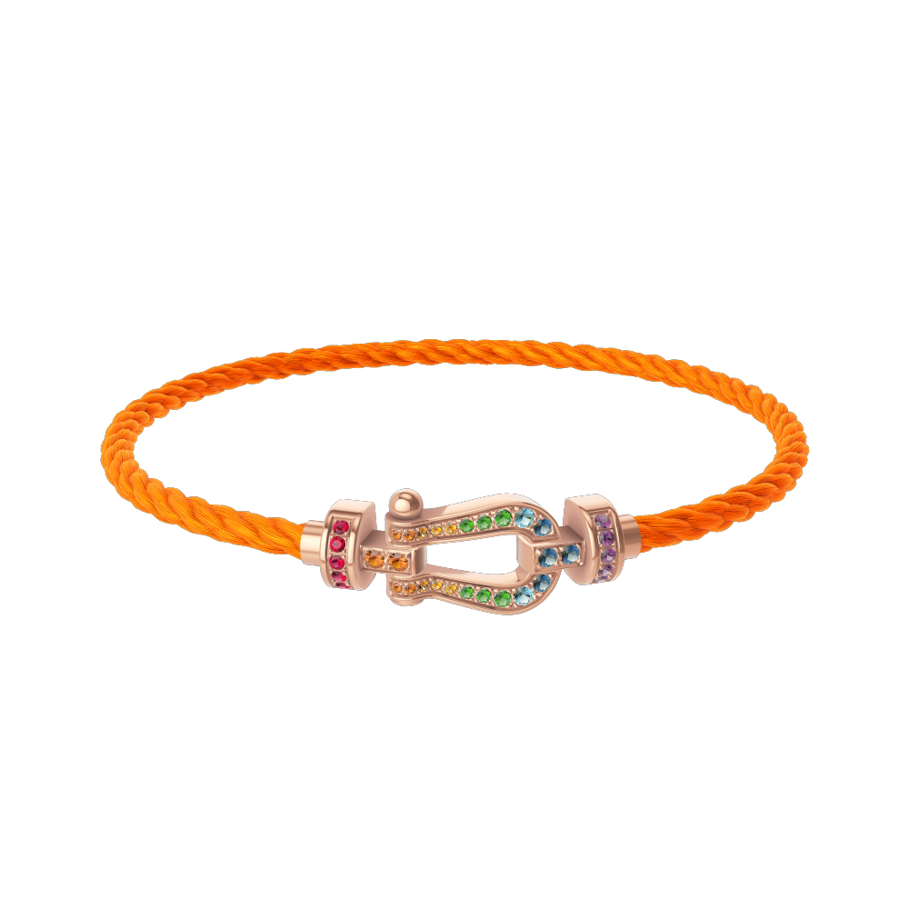 FORCE 10 BRACELET 18K PINK GOLD AND COLORED STONES MEDIUM MODEL