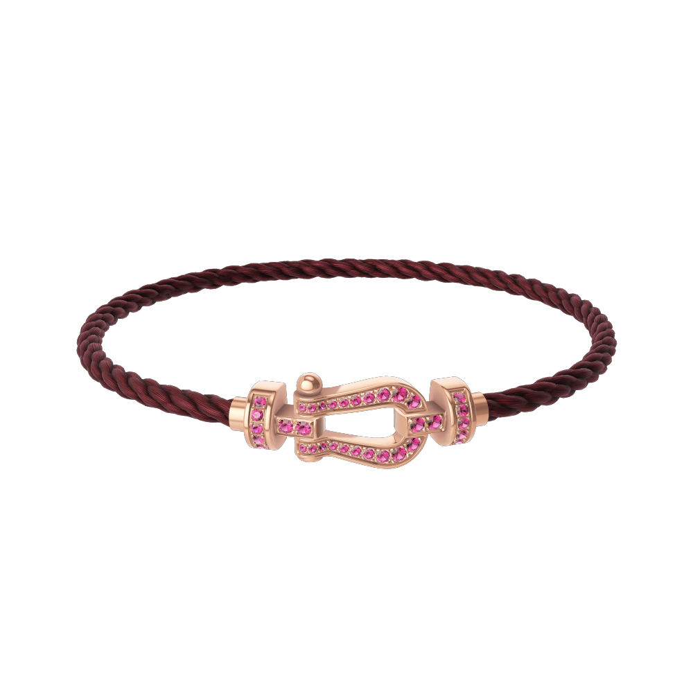 FORCE 10 BRACELET 18K PINK GOLD AND PINK SAPPHIRES MEDIUM MODEL