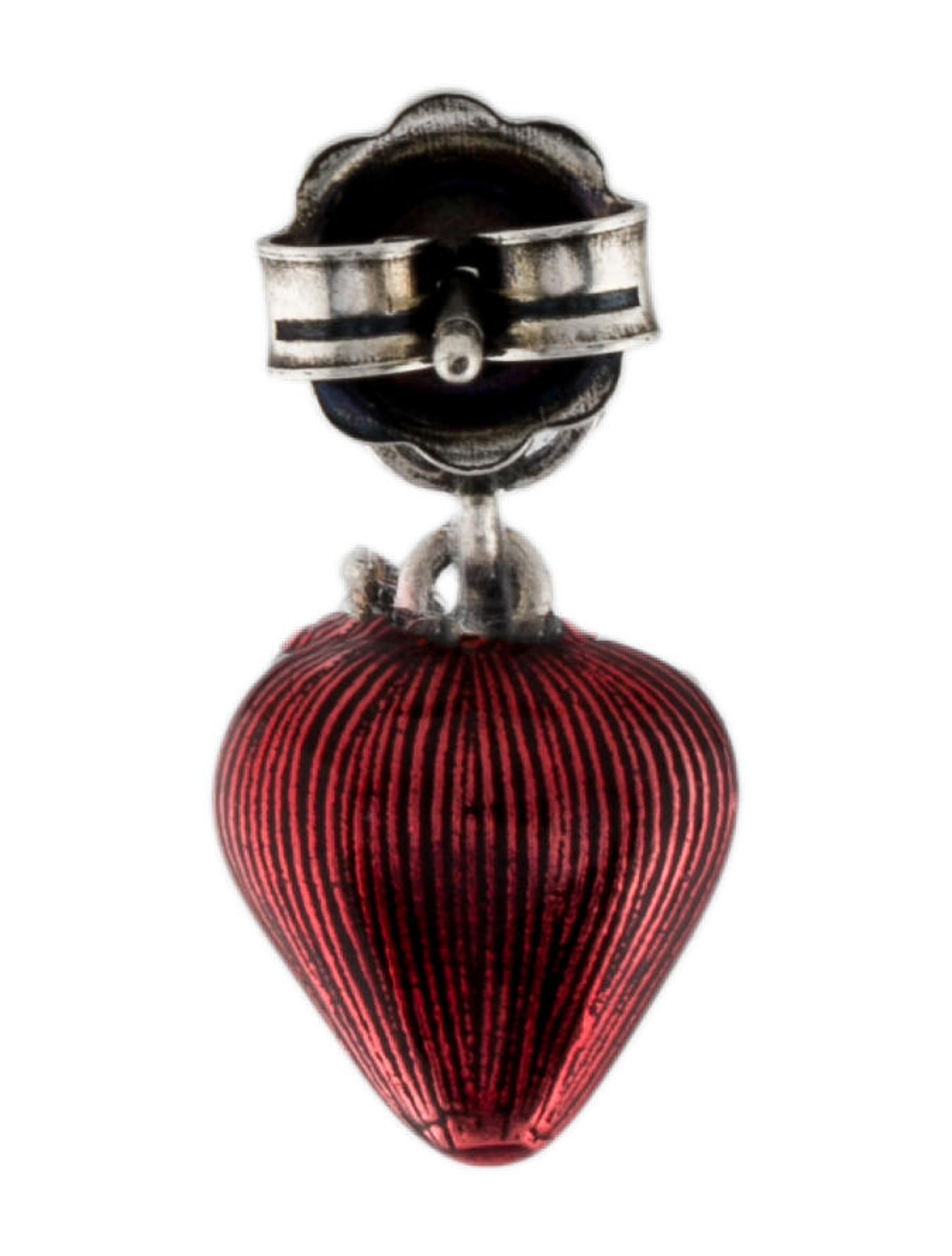 Enamel Interlocking G Strawberry Single Earring