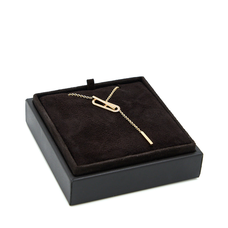 EVER CHAINE D’ANCRE LARIAT NECKLACE GOLD WITH DIAMONDS