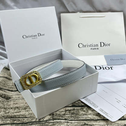 6 Colors luxury rhinestone lychee pattern double-sided belt