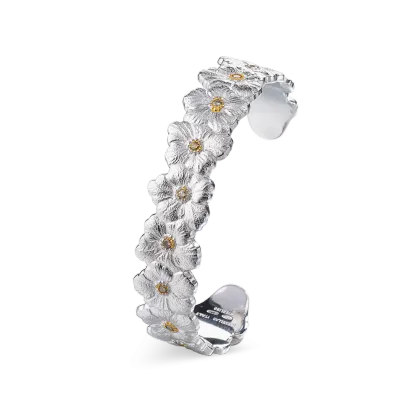 BLOSSOMS SILVER AND VERMEIL CUFF BRACELET WITH FANCY BROWN DIAMONDS