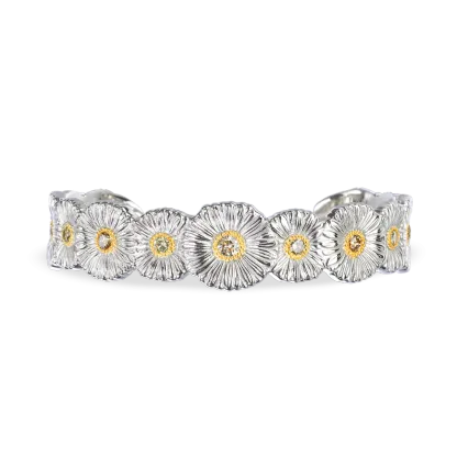 BLOSSOMS SILVER AND VERMEIL CUFF BRACELET WITH FANCY BROWN DIAMONDS