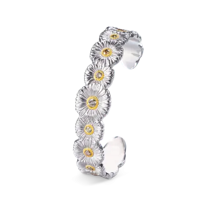 BLOSSOMS SILVER AND VERMEIL CUFF BRACELET WITH FANCY BROWN DIAMONDS