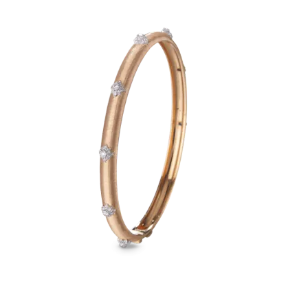 MACRI PINK AND WHITE GOLD BOMBÉ BRACELET WITH DIAMONDS