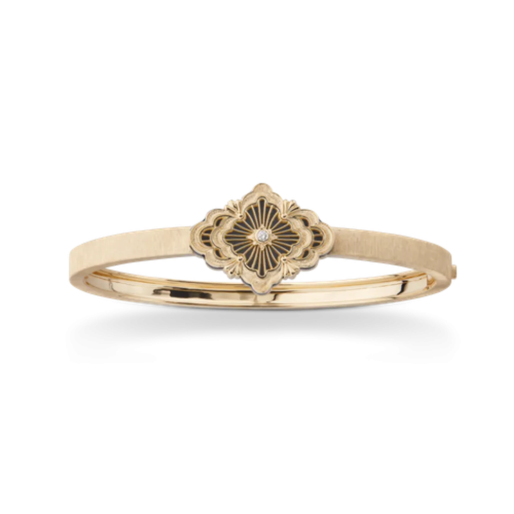 OPERA TULLE YELLOW GOLD BRACELET WITH ONYX AND CENTRAL DIAMOND