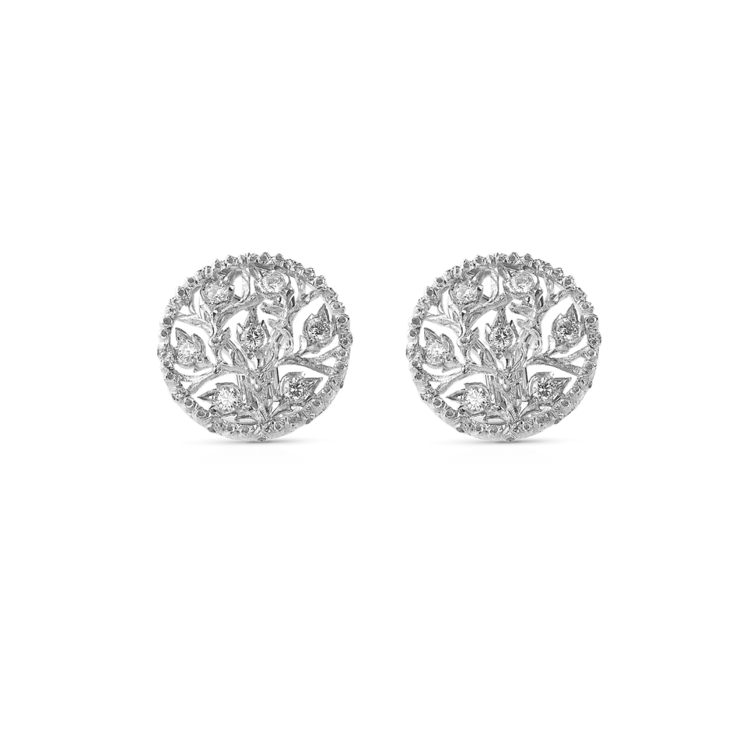 RAMAGE WHITE GOLD BUTTON EARRINGS