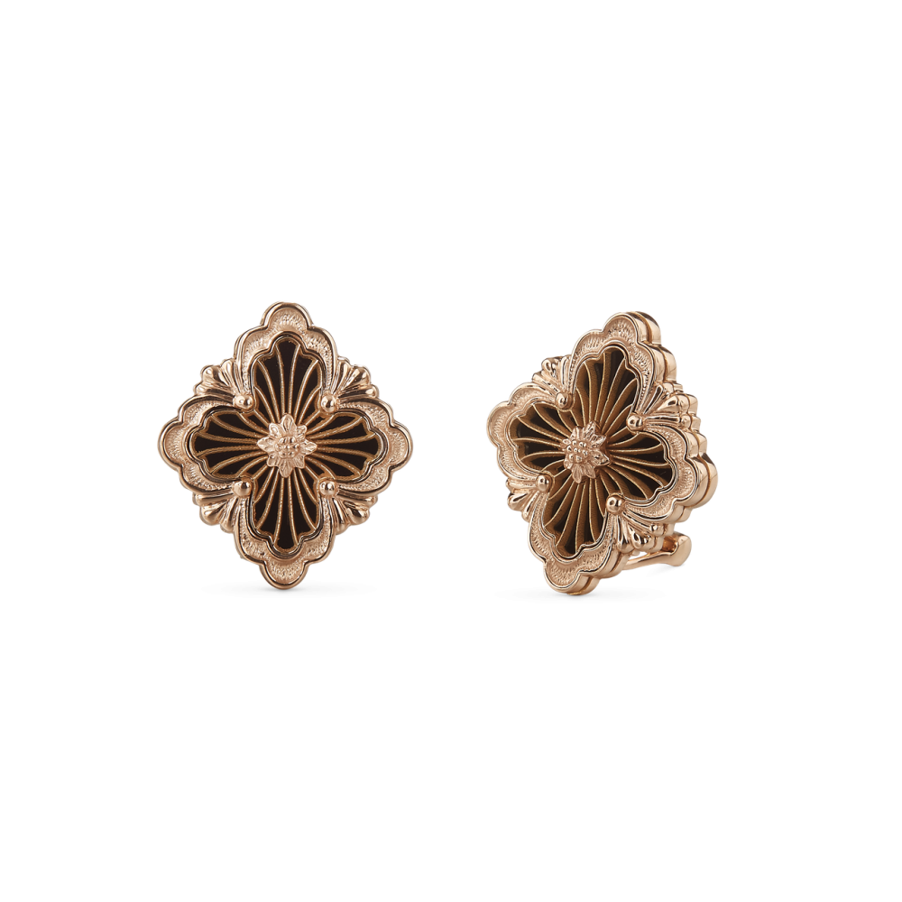 OPERA TULLE PINK GOLD EARRINGS WITH ONYX