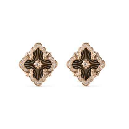 OPERA TULLE PINK GOLD SET EARRINGS WITH ONYX