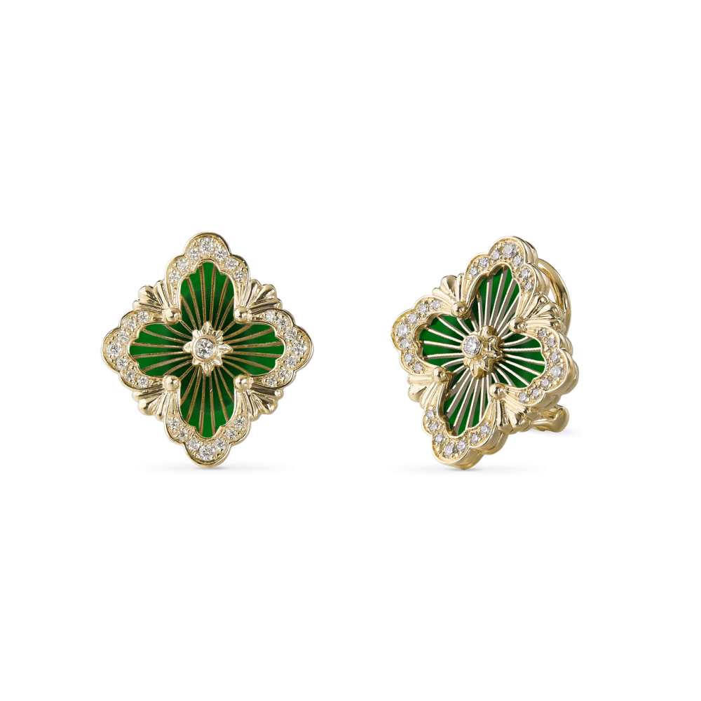 OPERA TULLE YELLOW GOLD EARRINGS WITH LOGO