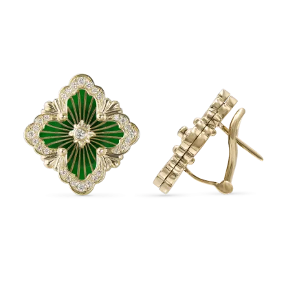 OPERA TULLE YELLOW GOLD EARRINGS WITH LOGO