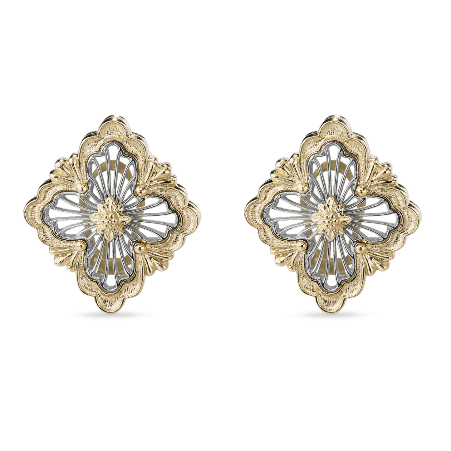 OPERA TULLE YELLOW AND WHITE GOLD EARRINGS