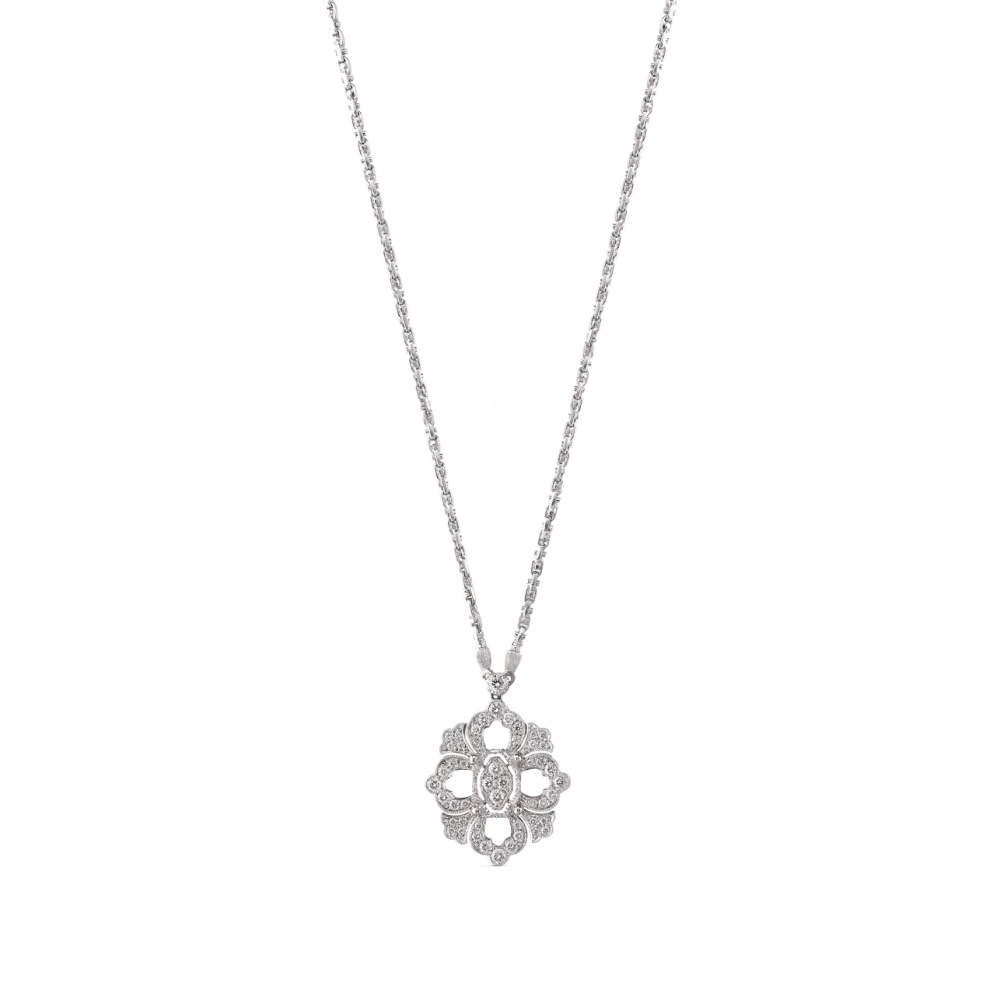 OPERA FULL PAVE' WHITE GOLD PENDANT WITH DIAMONDS
