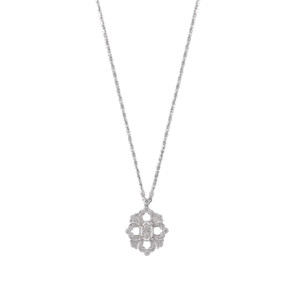 OPERA FULL PAVE' WHITE GOLD PENDANT WITH DIAMONDS