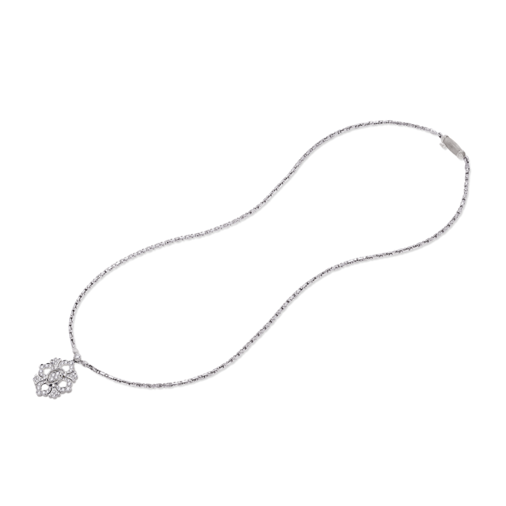OPERA FULL PAVE' WHITE GOLD PENDANT WITH DIAMONDS