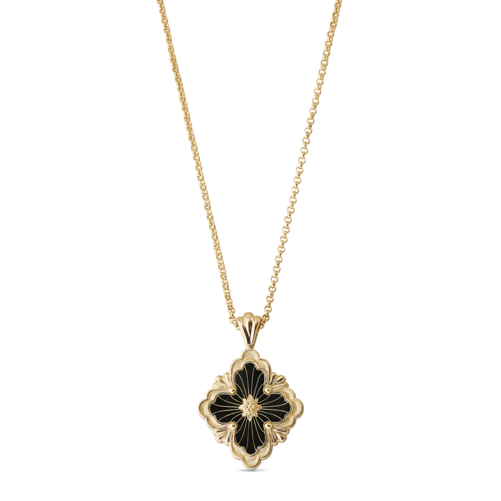 OPERA TULLE YELLOW GOLD PENDANT WITH ONYX