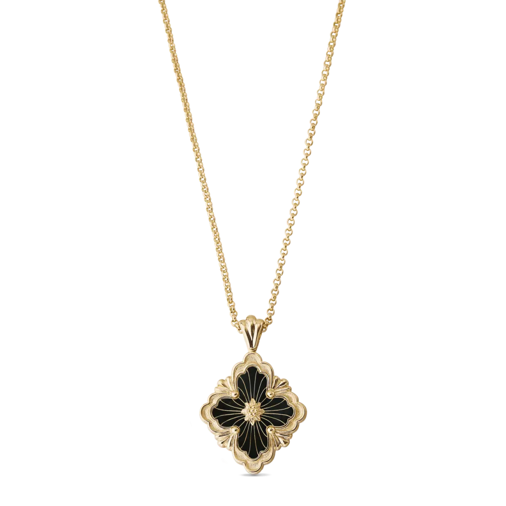 OPERA TULLE YELLOW GOLD PENDANT WITH ONYX