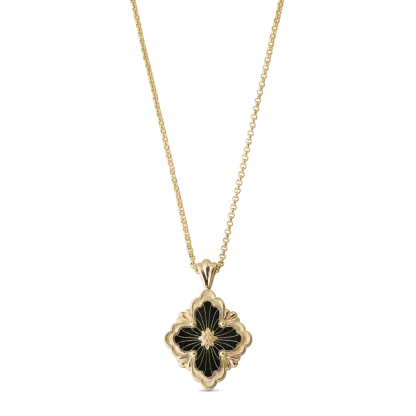 OPERA TULLE YELLOW GOLD PENDANT WITH ONYX