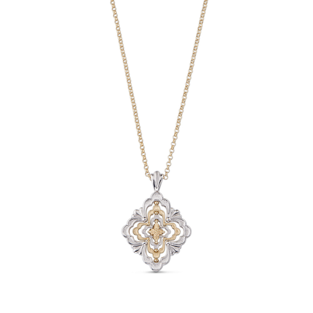 OPERA GALILEO WHITE AND YELLOW GOLD PENDANT