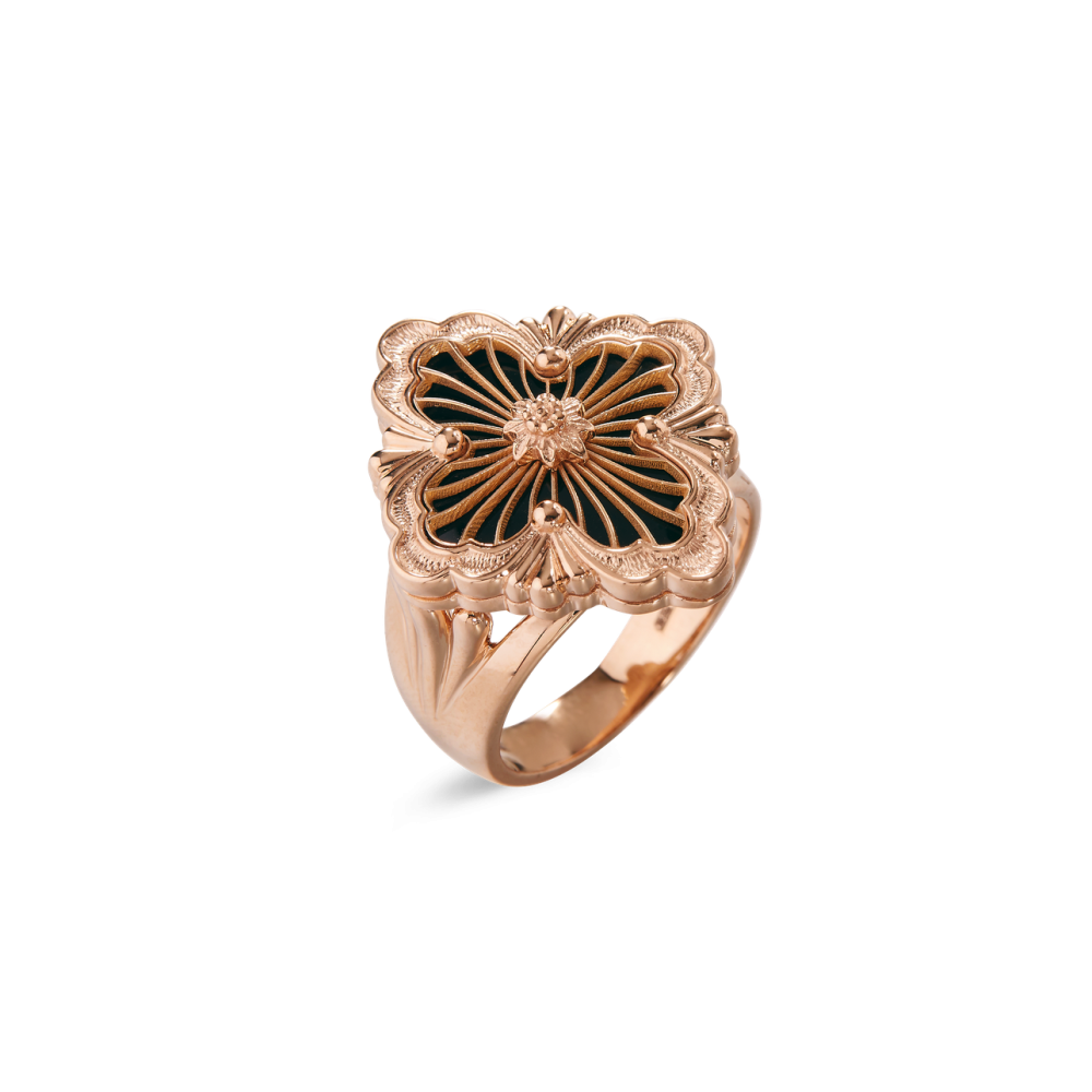 OPERA TULLE PINK GOLD RING WITH ONYX