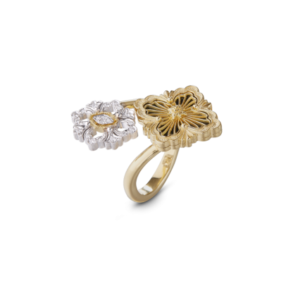 OPERA TULLE YELLOW AND WHITE GOLD RING WITH ONYX AND DIAMONDS