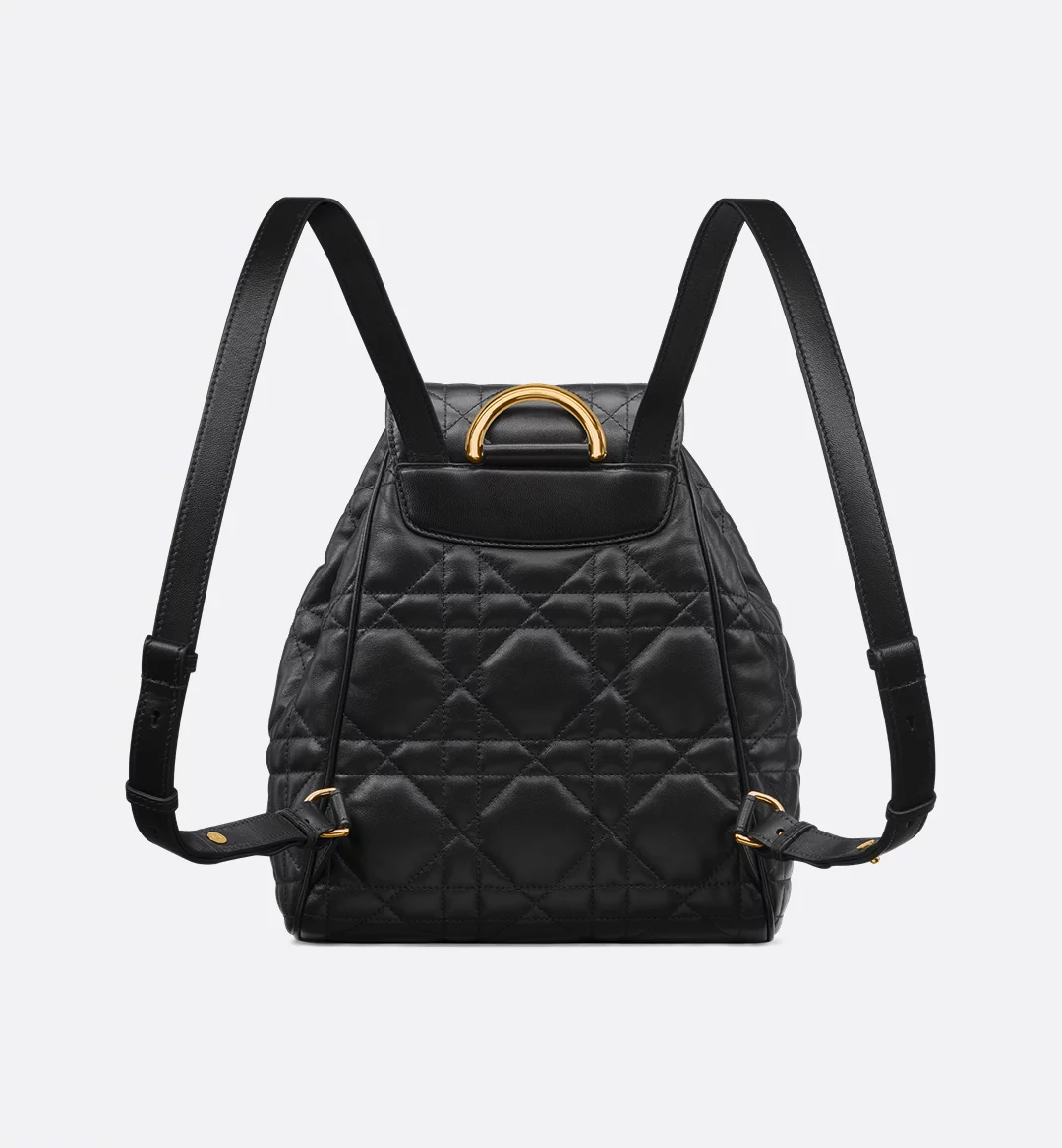 Medium Dior Caro Backpack Black Macrocannage Lambskin