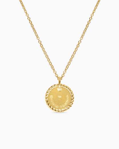 Initial Charm Necklace 18K Yellow Gold with Diamond M