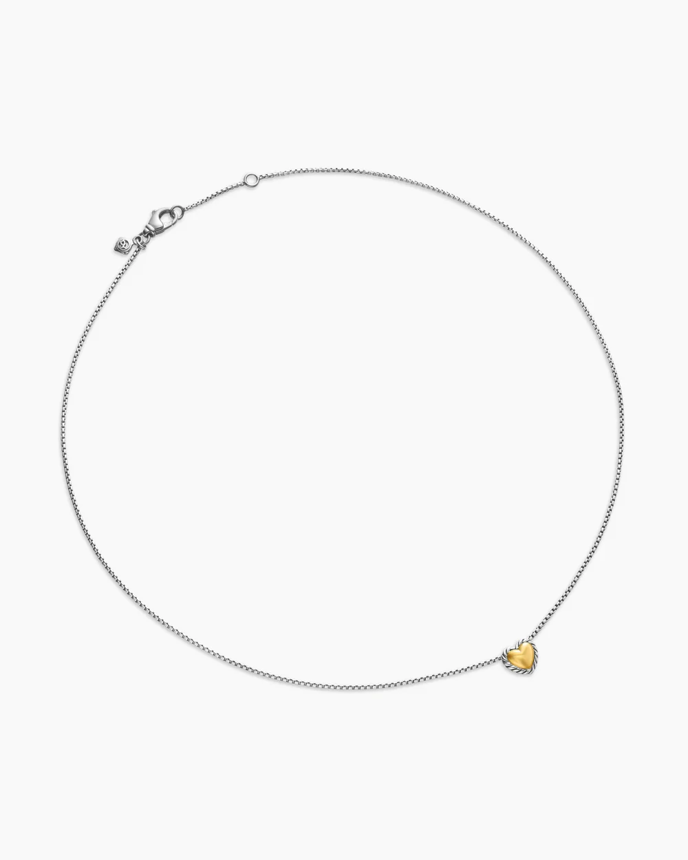 Cable Collectibles® Cookie Classic Heart Necklace Sterling Silver with 18K Yellow Gold, 8.5mm
