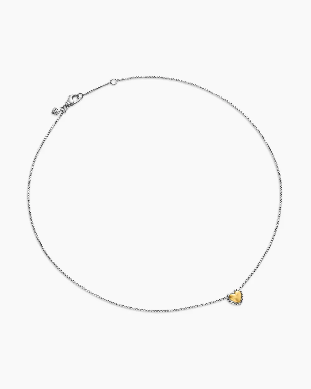 Cable Collectibles® Cookie Classic Heart Necklace Sterling Silver with 18K Yellow Gold, 8.5mm