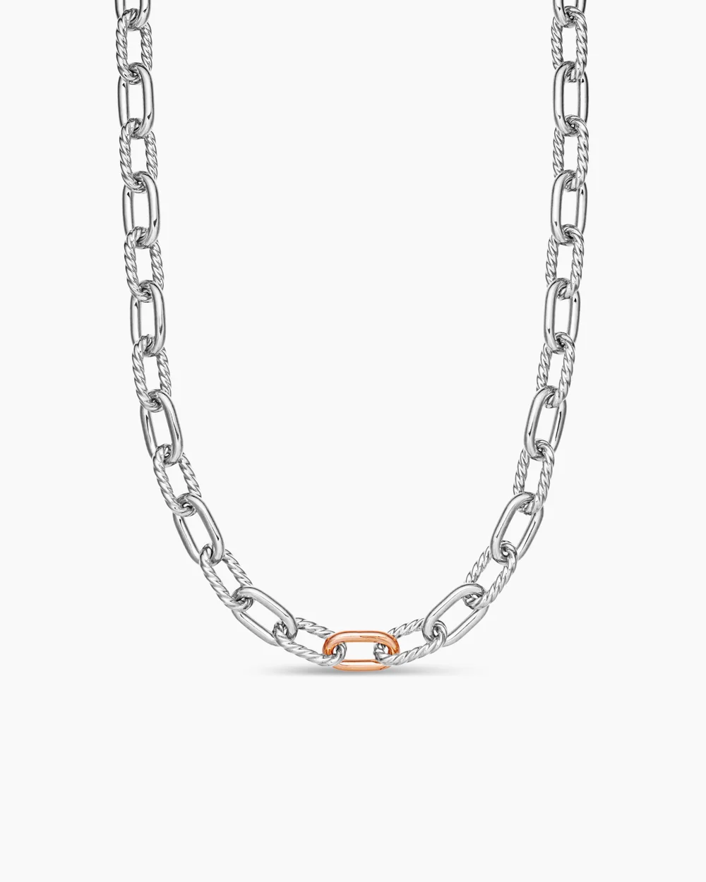 DY Madison® Chain Necklace Sterling Silver with 18K Rose Gold, 8.5mm