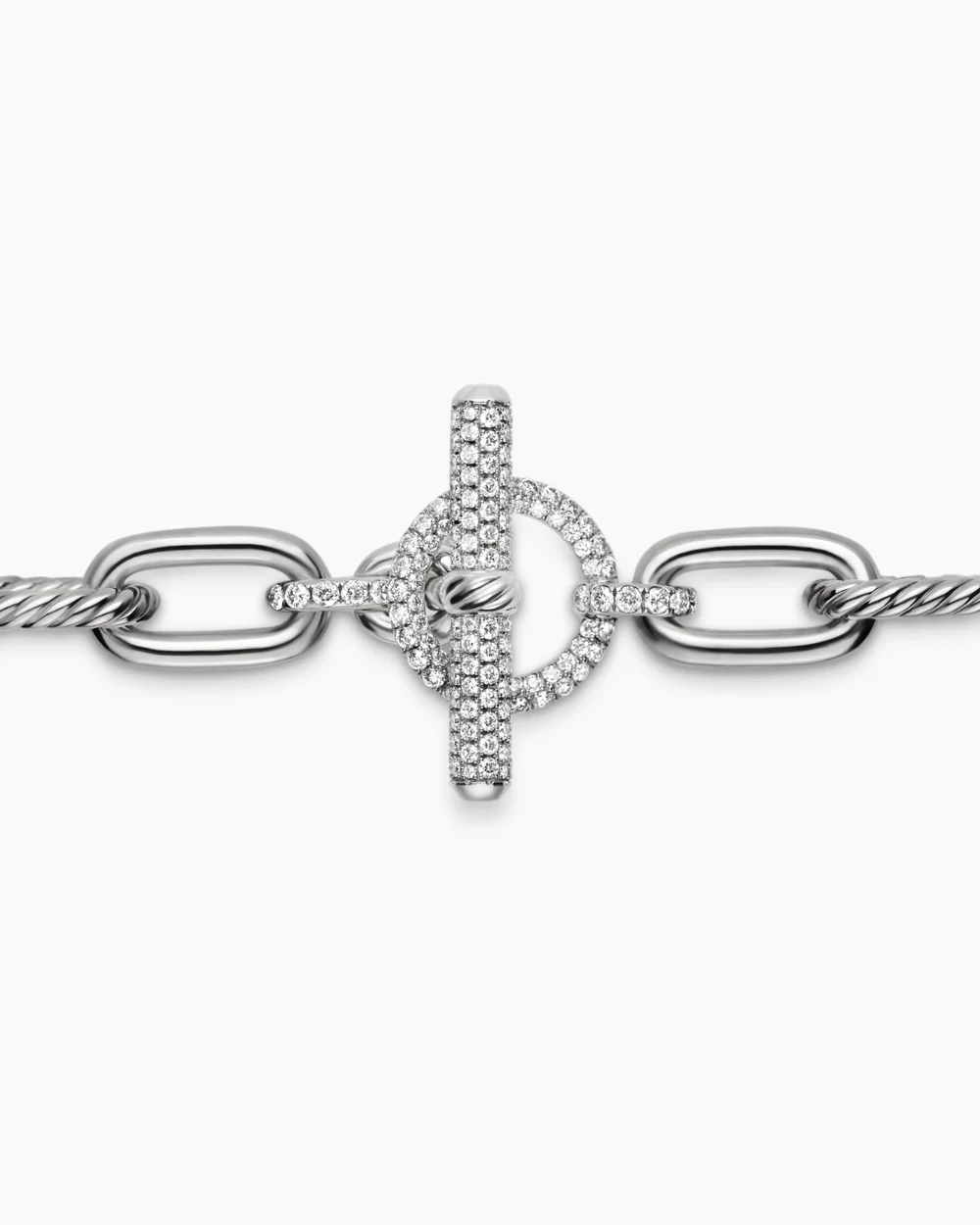 DY Madison® Toggle Chain Necklace Sterling Silver with Diamonds 11mm