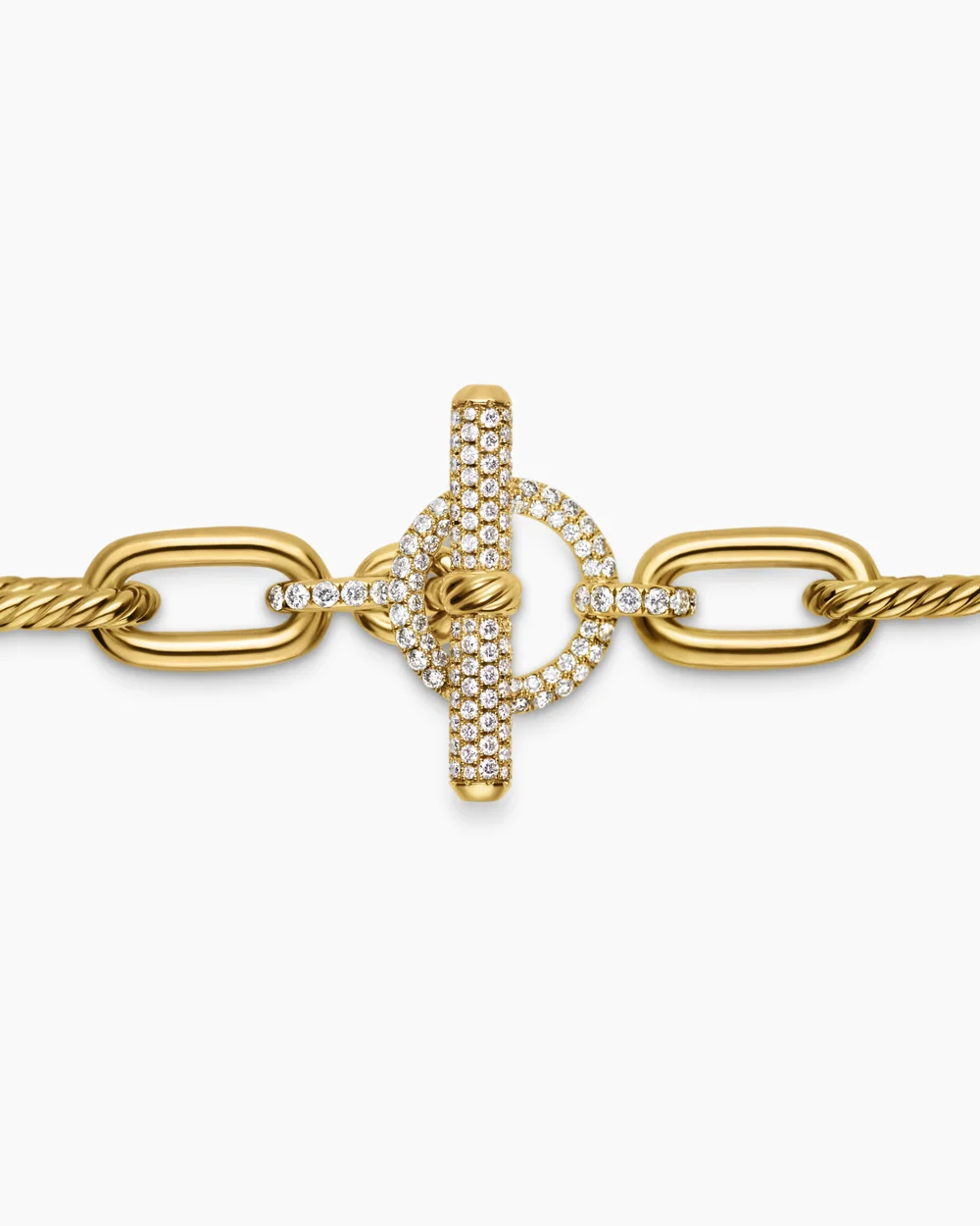 DY Madison® Toggle Chain Necklace 18K Yellow Gold with Diamonds, 11mm