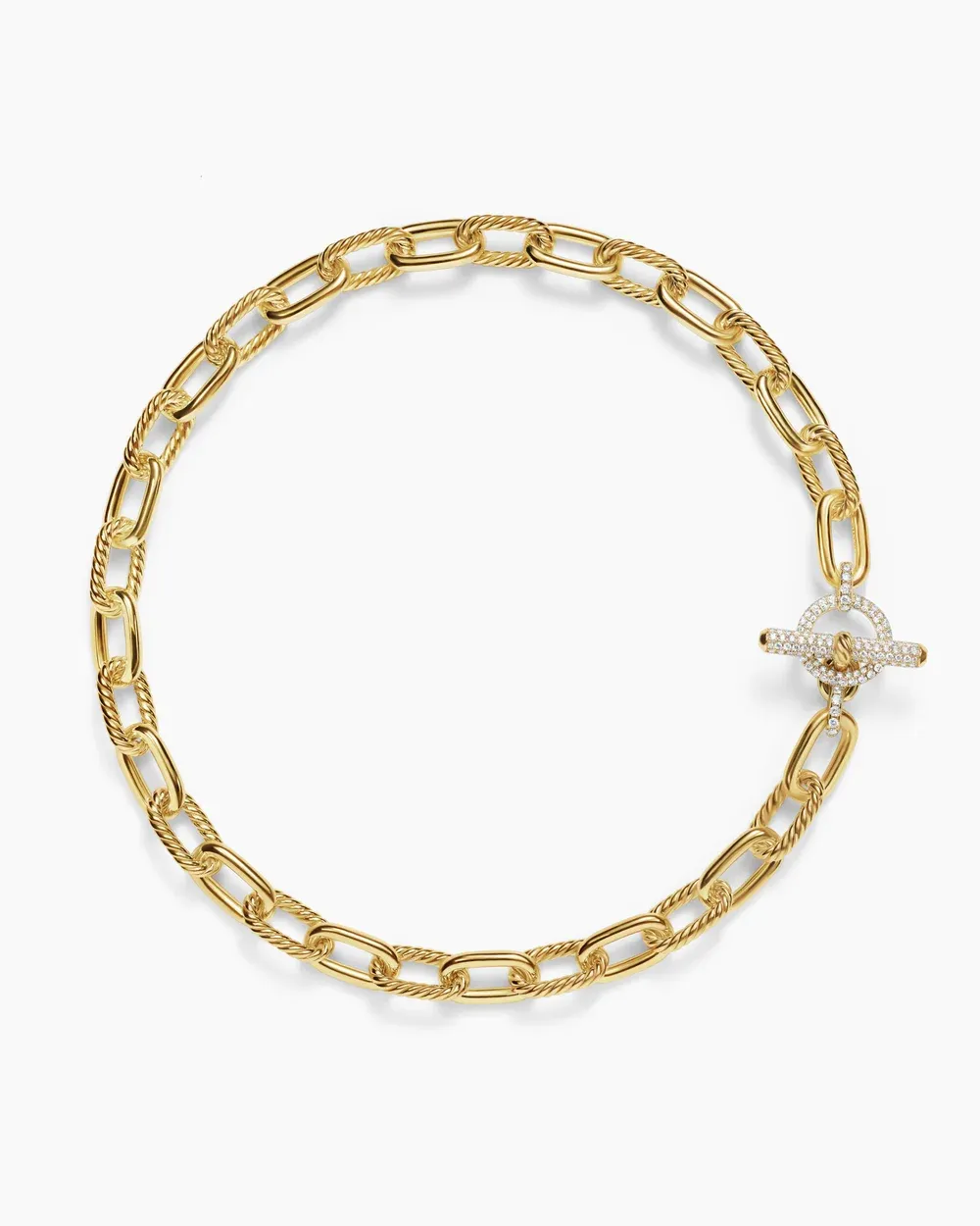 DY Madison® Toggle Chain Necklace 18K Yellow Gold with Diamonds, 11mm