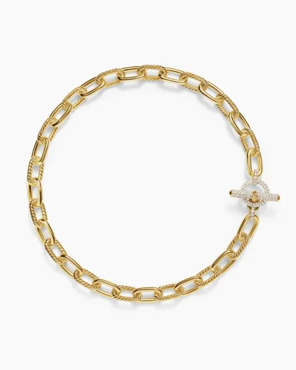 DY Madison® Toggle Chain Necklace 18K Yellow Gold with Diamonds, 11mm