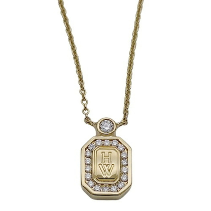 HARRY WINSTON Necklace Ladies 750YG Diamond HW Yellow Gold Polished