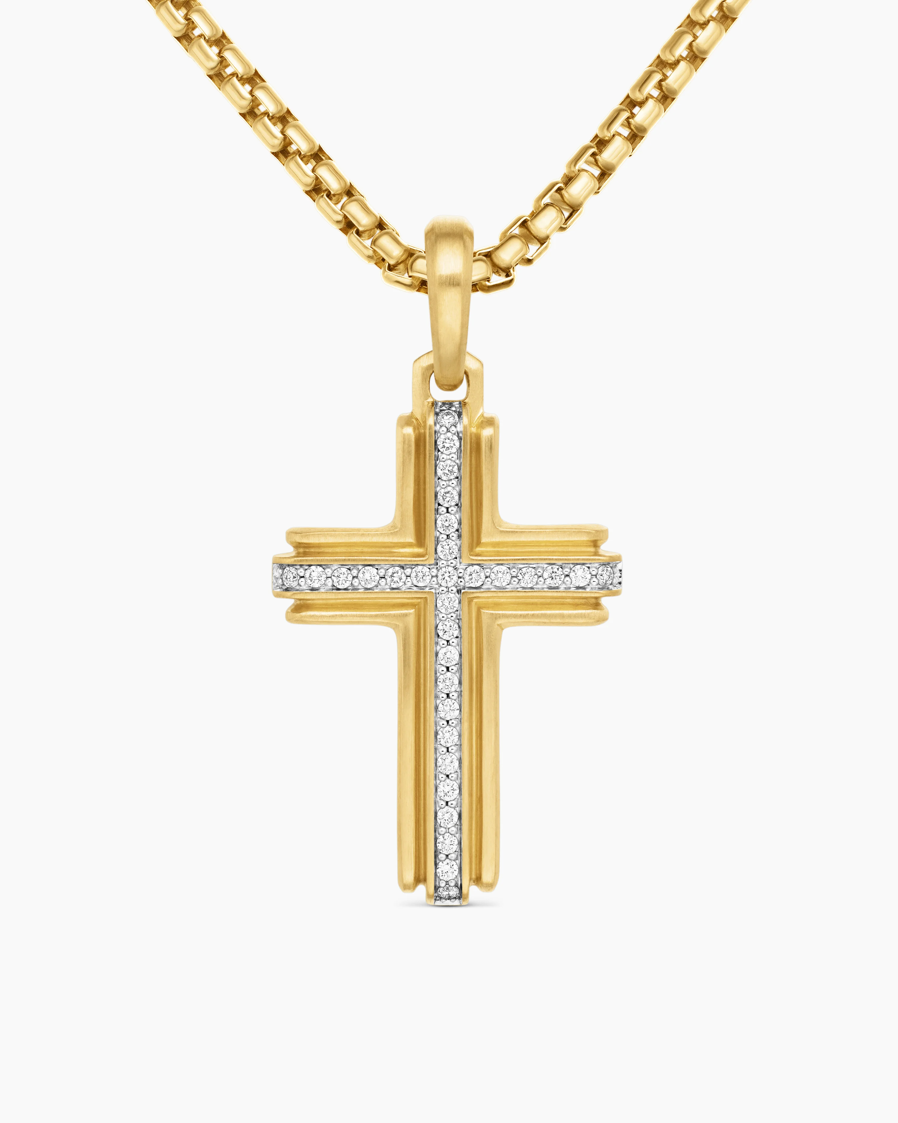 Cross Pendant 18K Yellow Gold with Diamonds